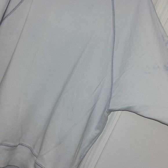 The Lounge Life Weekend Pullover Sweatshirt Raglan Sleeves Ribbed Light Blue XL - Picture 2 of 4